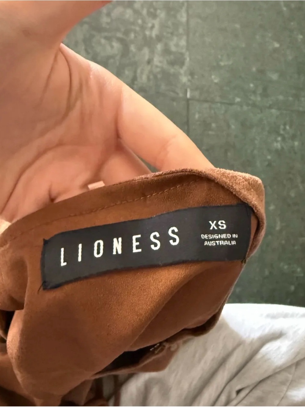 Lioness Brown Suede-Effect Spaghetti Strap Dress - Picture 3 of 3